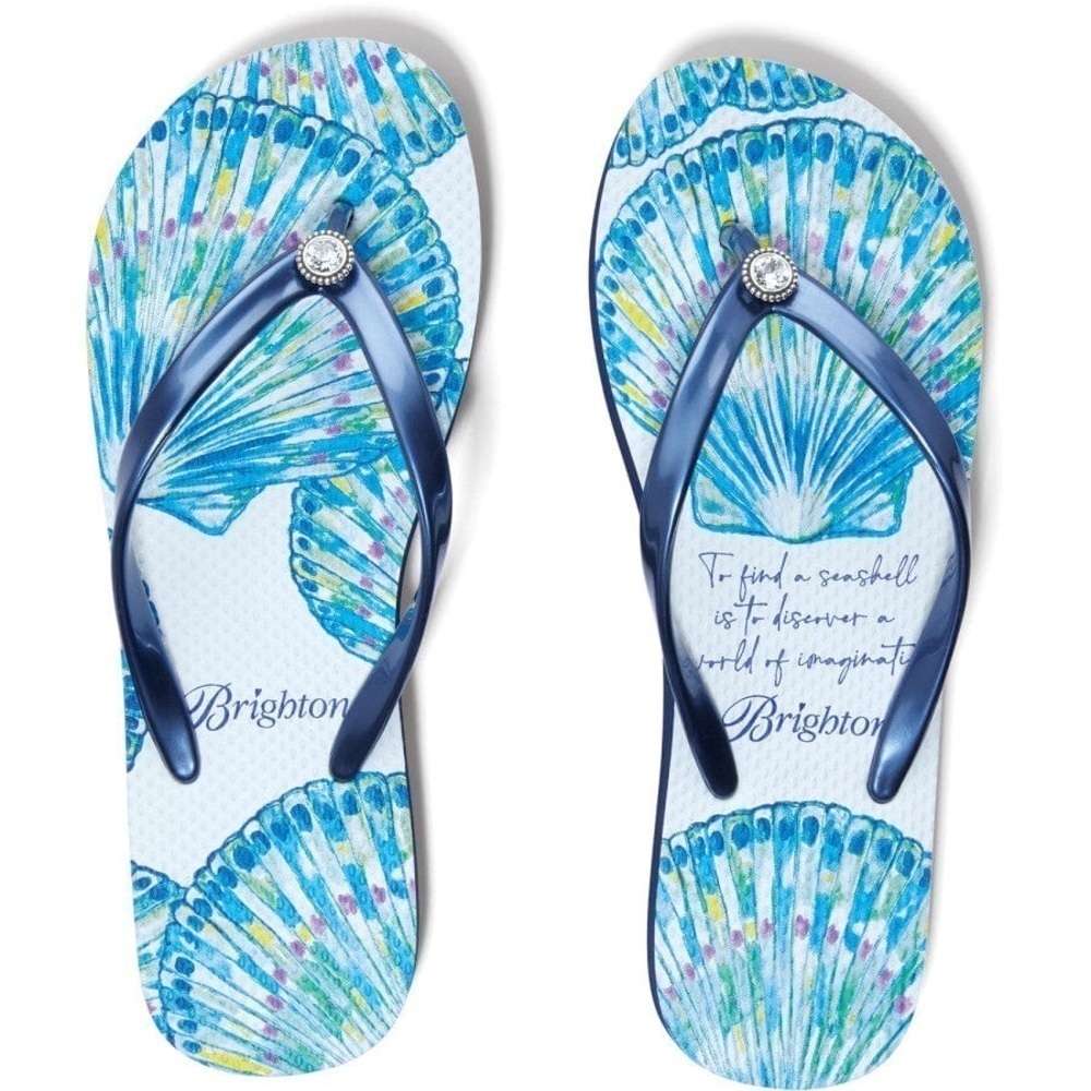 Brighton Women’s CALYPSO SHELL Sand Flip Flops
STYLE SAND NVY2 Navy Blue White 7 - Picture 3 of 15